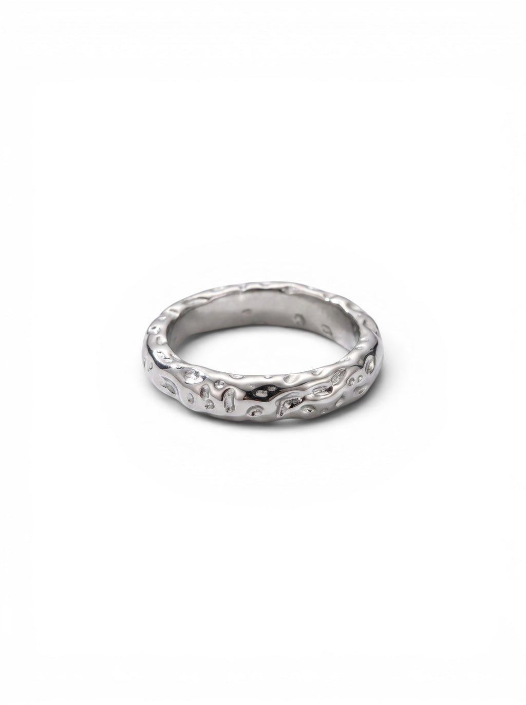 GEHÄMMERTER RING SILBER