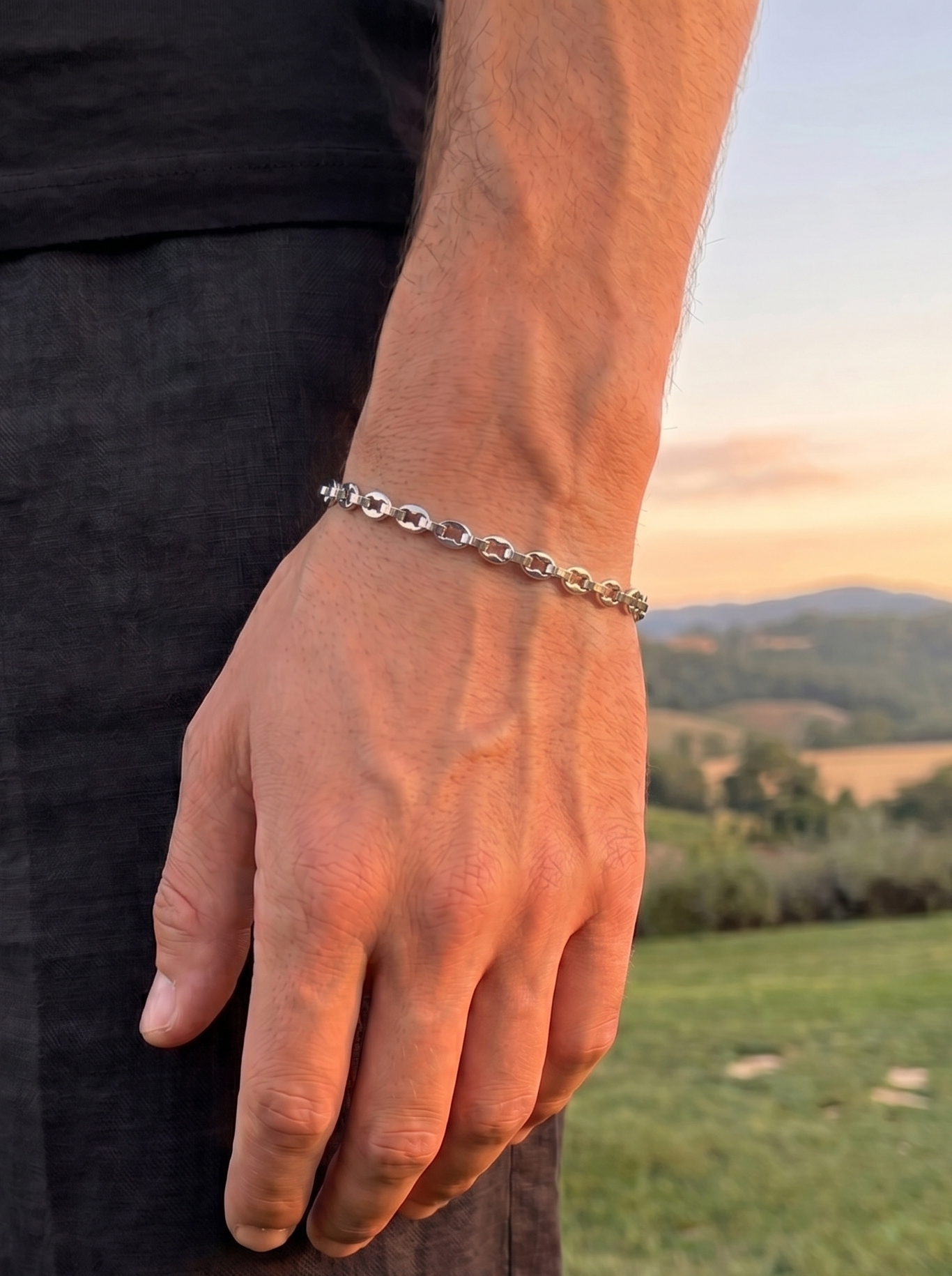 TOGGLE-ARMBAND SILBER