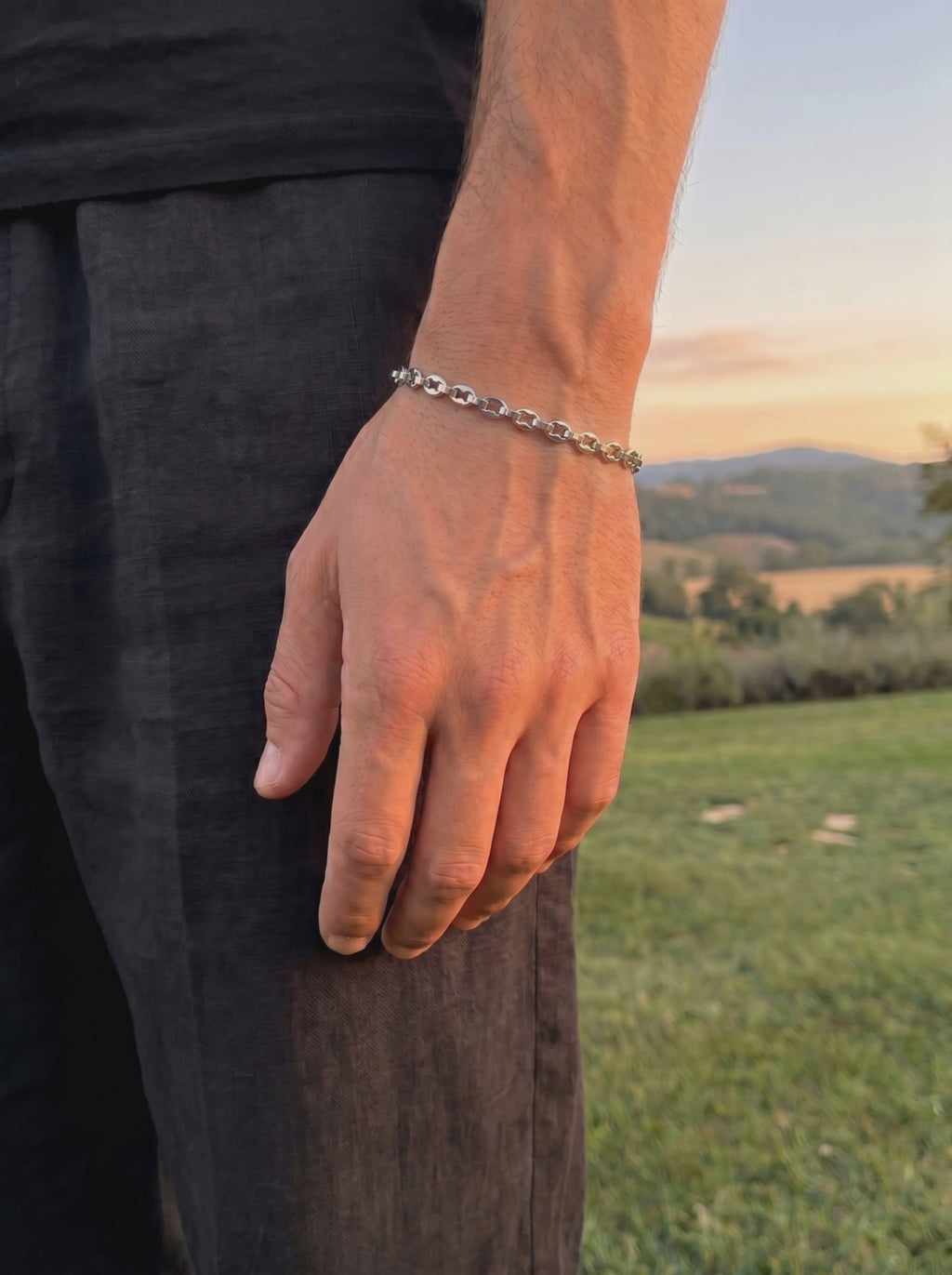 TOGGLE-ARMBAND SILBER